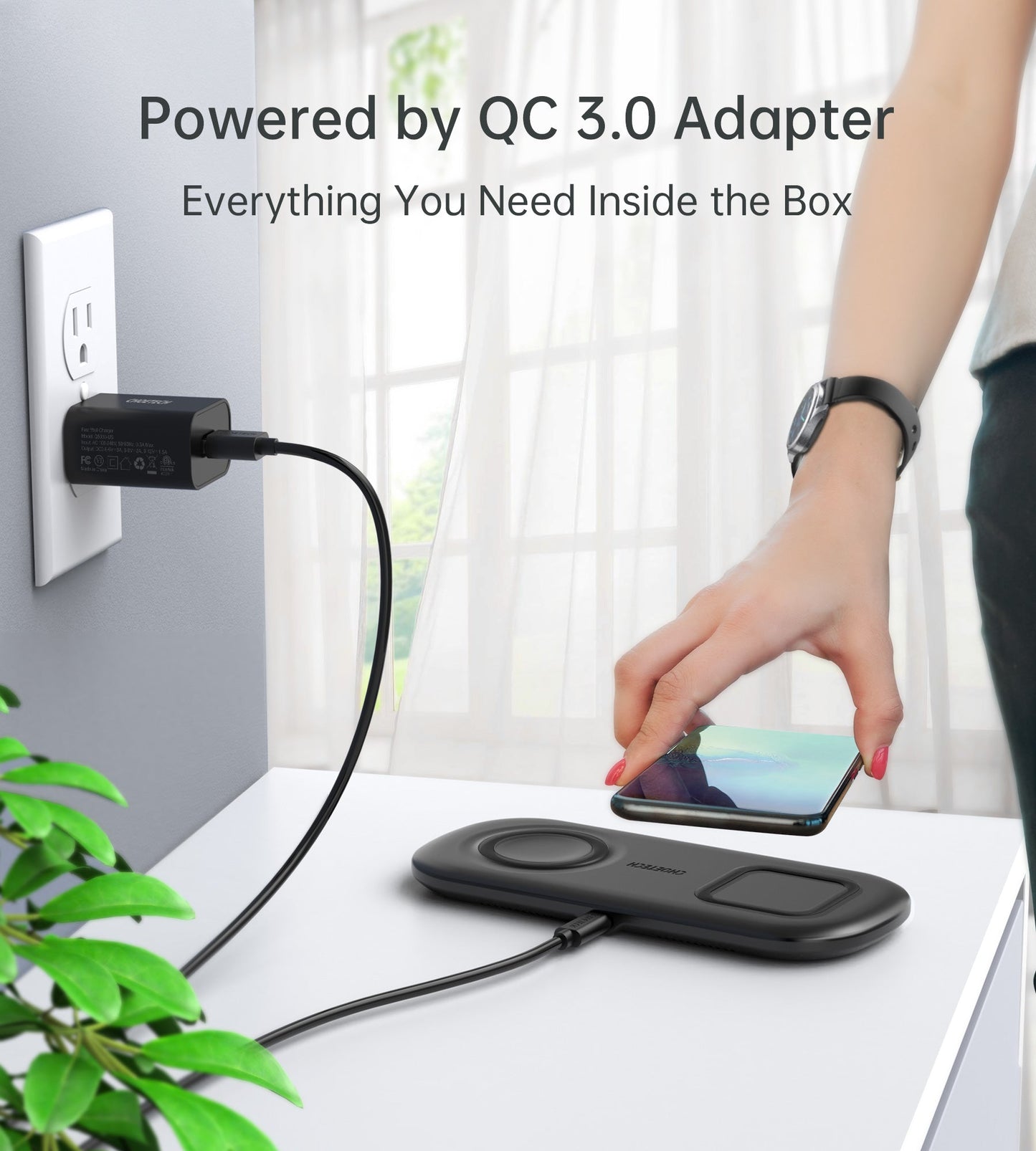 Fast Wireless Charging Pad – 15W Qi Fast Charger, Slim