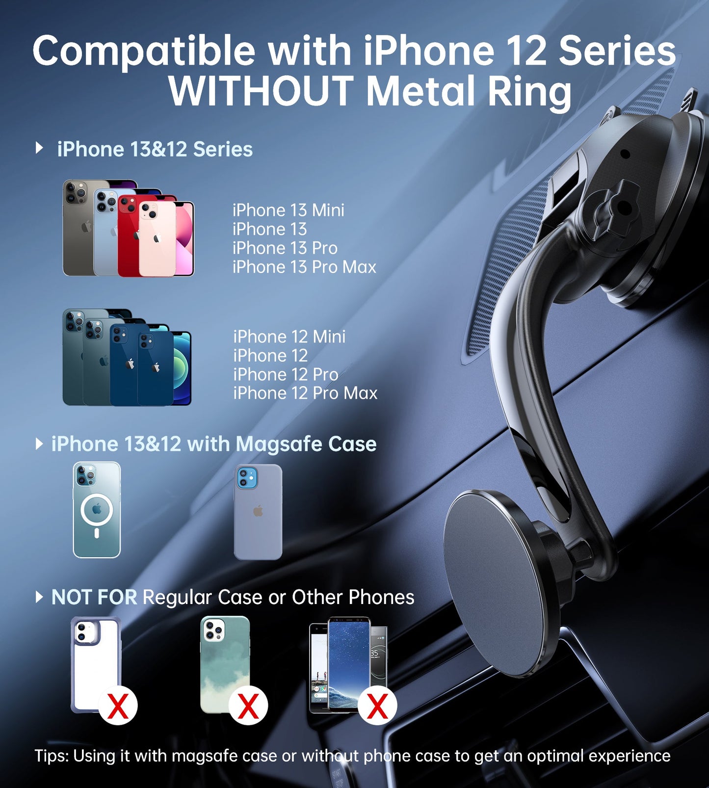 Magnetic Car Mount – Dashboard or Vent Use