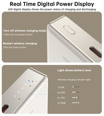 10000mAh Magnetic Power Bank – 20W Slim Design, White