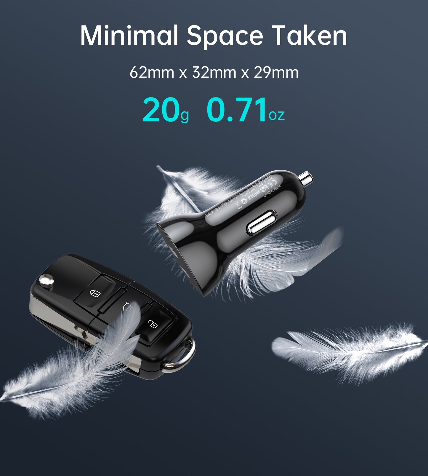 40W Dual USB-C Fast Car Charger – Compact & Efficient