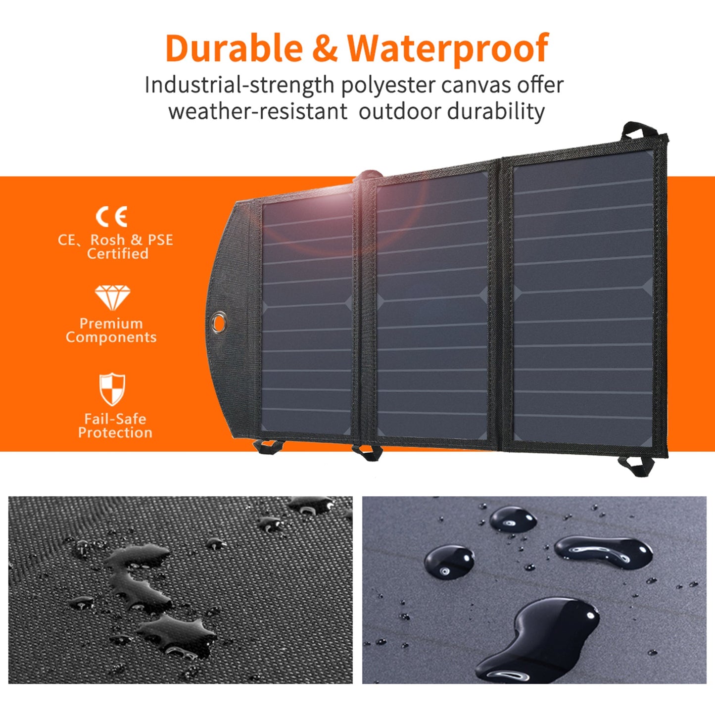 19W Foldable Solar Charger – Portable USB Panel for Outdoors