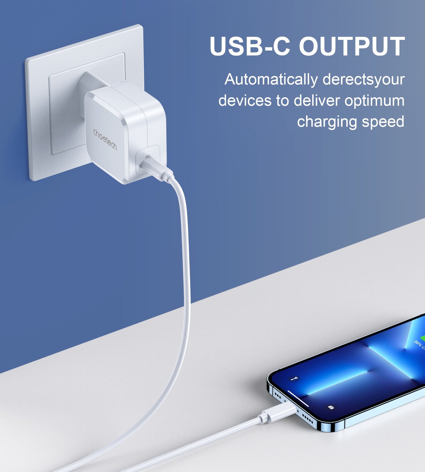 45W USB-C Wall Charger – Compact PD Fast Charging Adapter
