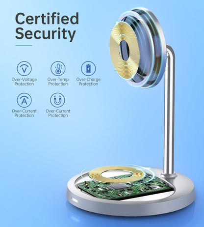 2-in-1 Magnetic Wireless Charger Stand – for iPhone 12–14