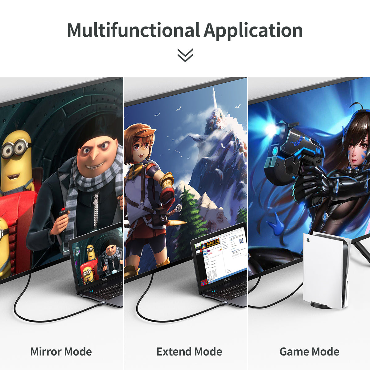 8K HDMI 2.1 Cable – 8K@60Hz, 48Gbps, 6.6ft Braided Cord