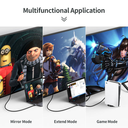 8K HDMI 2.1 Cable – 8K@60Hz, 48Gbps, 6.6ft Braided Cord