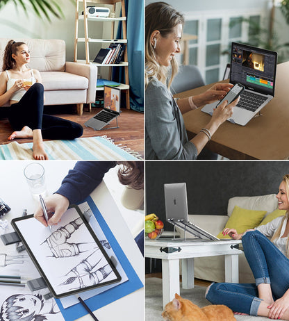 Foldable Laptop Stand – Adjustable, Portable Design, Grey