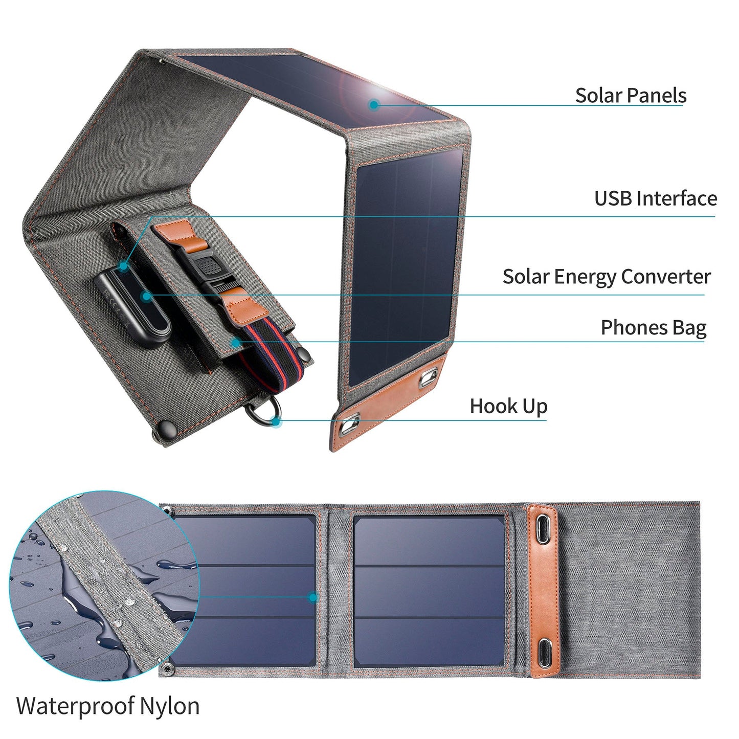 14W Foldable Solar Charger – Portable Panel for Outdoor Use