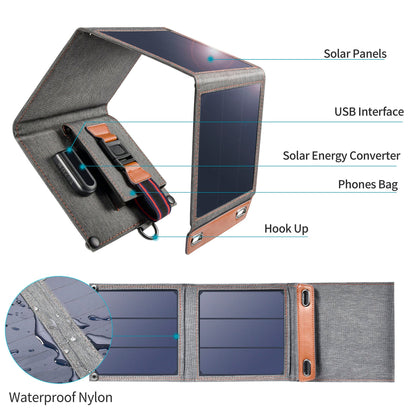 14W Foldable Solar Charger – Portable Panel for Outdoor Use