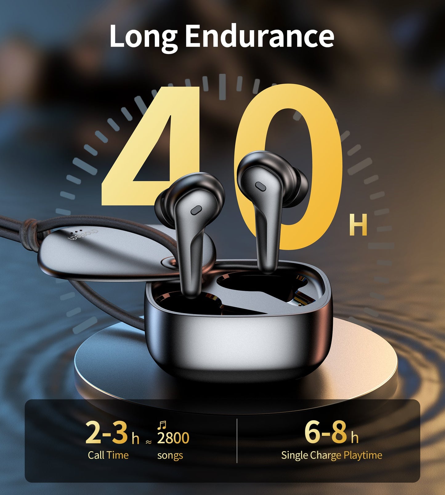 TWS Earbuds – ANC+ENC, 4-Mic, Touch Control, Rotating Case