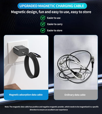 PD240W USB-C Cable – Magnetic, Display, Fast Charge, Black