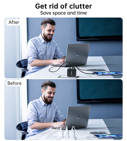 140W GaN Wall Charger – 3C1A with PD240W Cable, Black