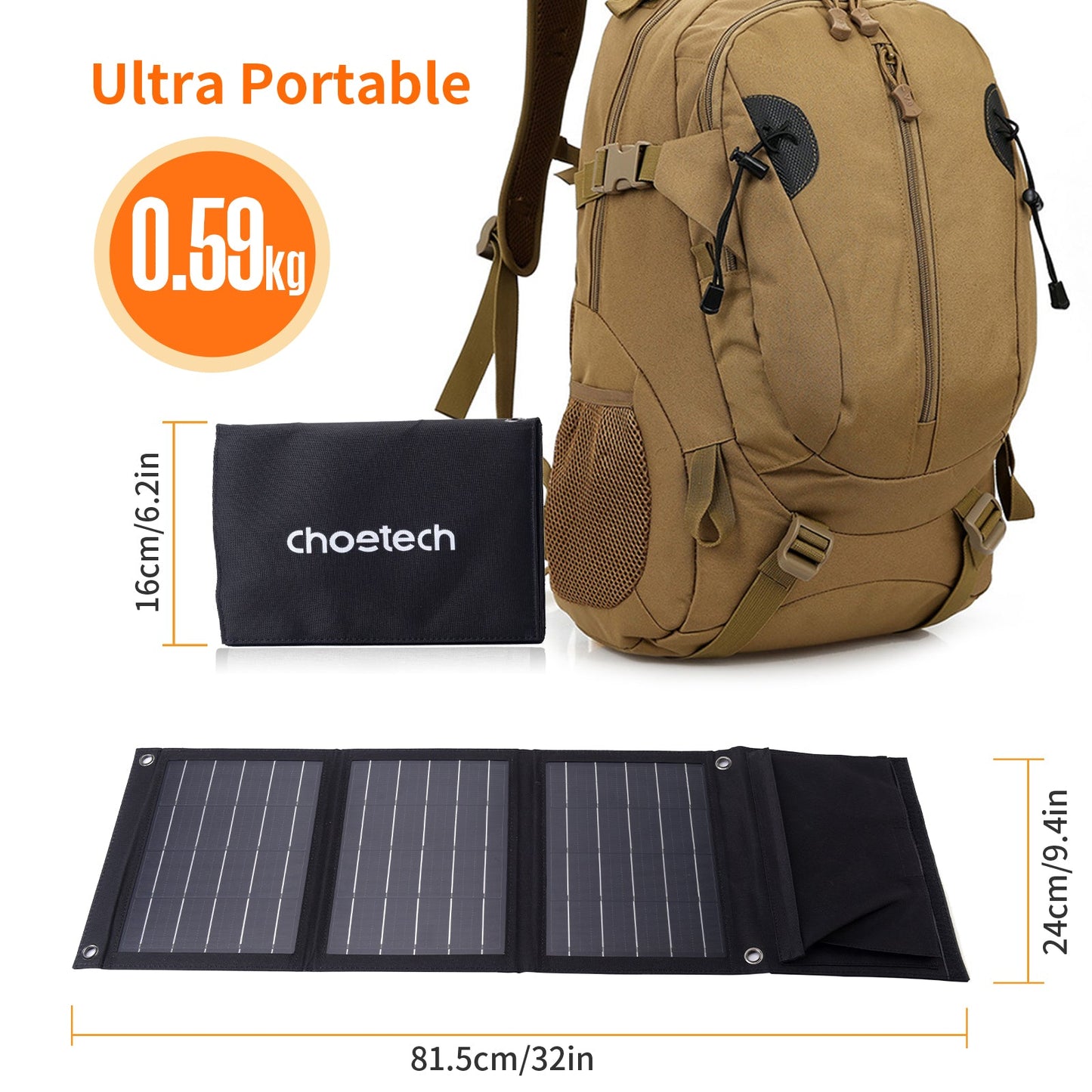 22W Foldable Solar Charger – Portable USB Panel for Outdoor