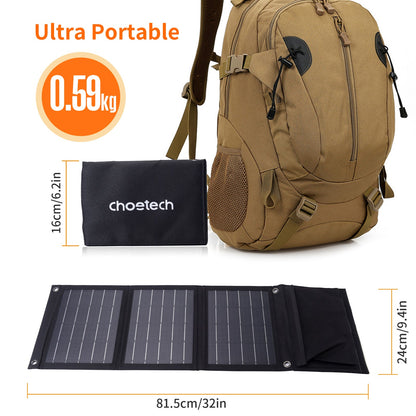 22W Foldable Solar Charger – Portable USB Panel for Outdoor