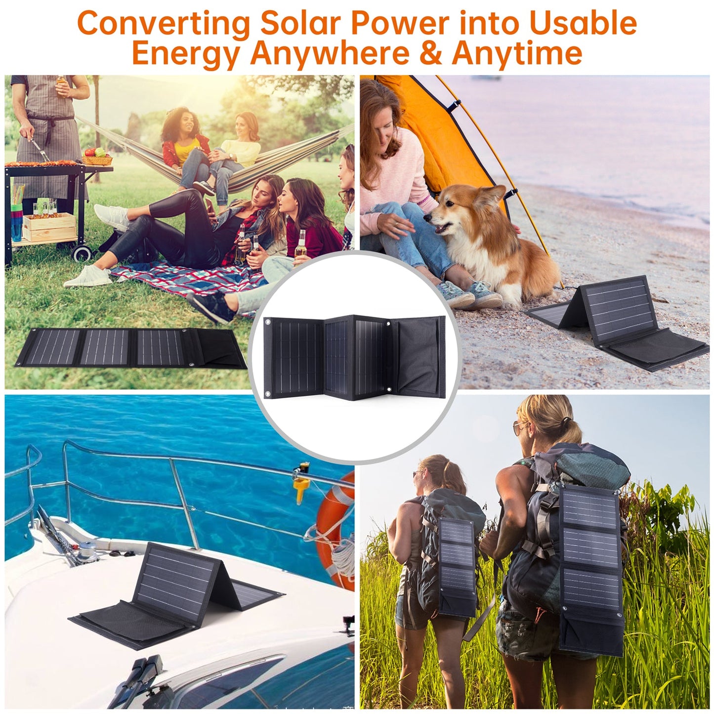 22W Foldable Solar Charger – Portable USB Panel for Outdoor