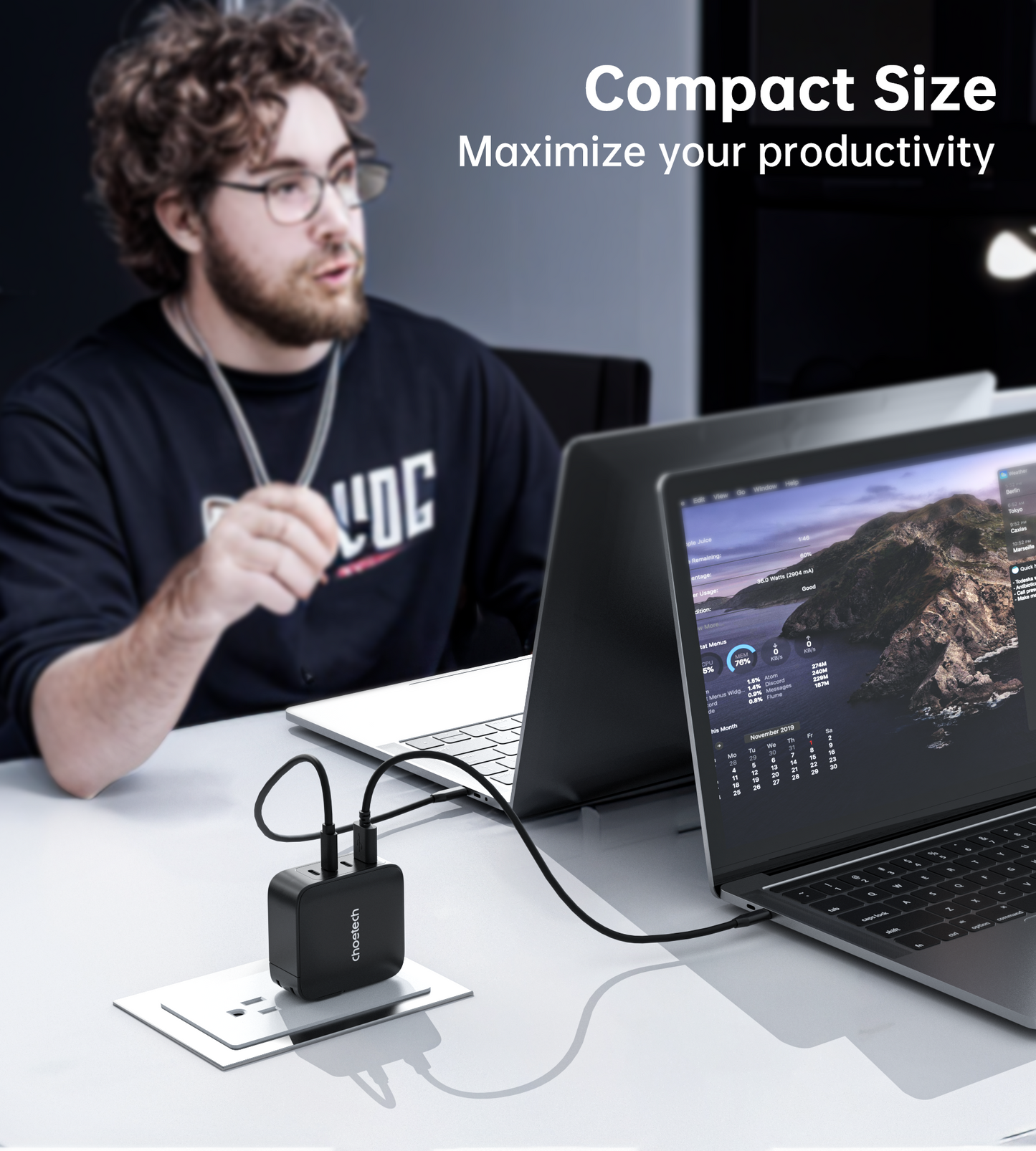 140W GaN PD Charger – 4-Port USB-C Fast Charging Block