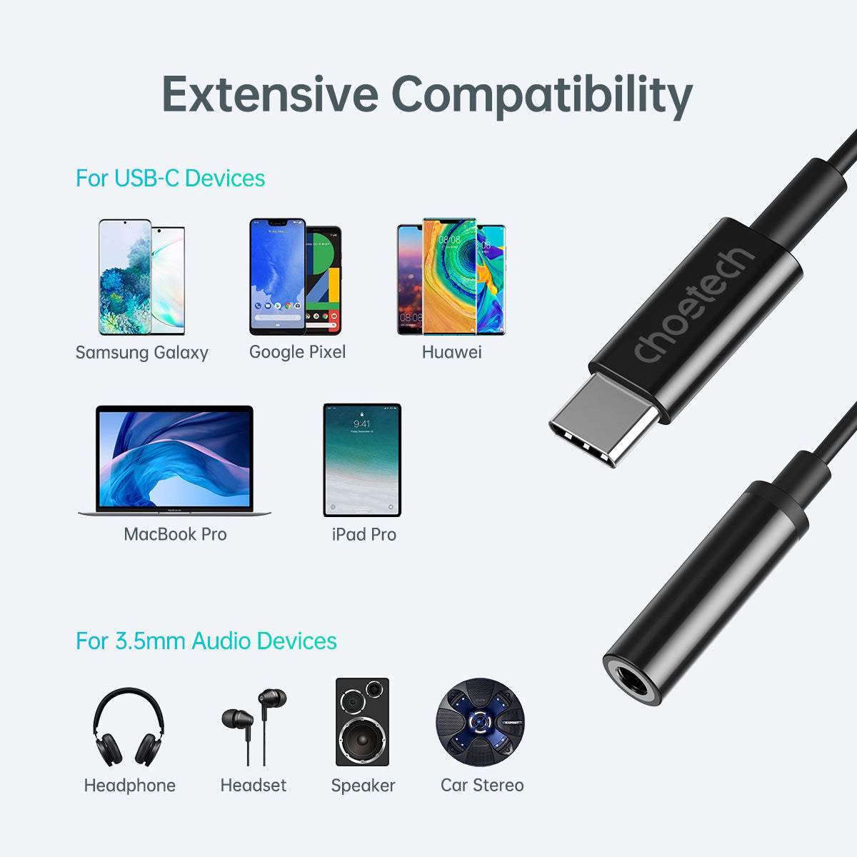 USB-C to 3.5mm Adapter – Audio Jack for Headphones