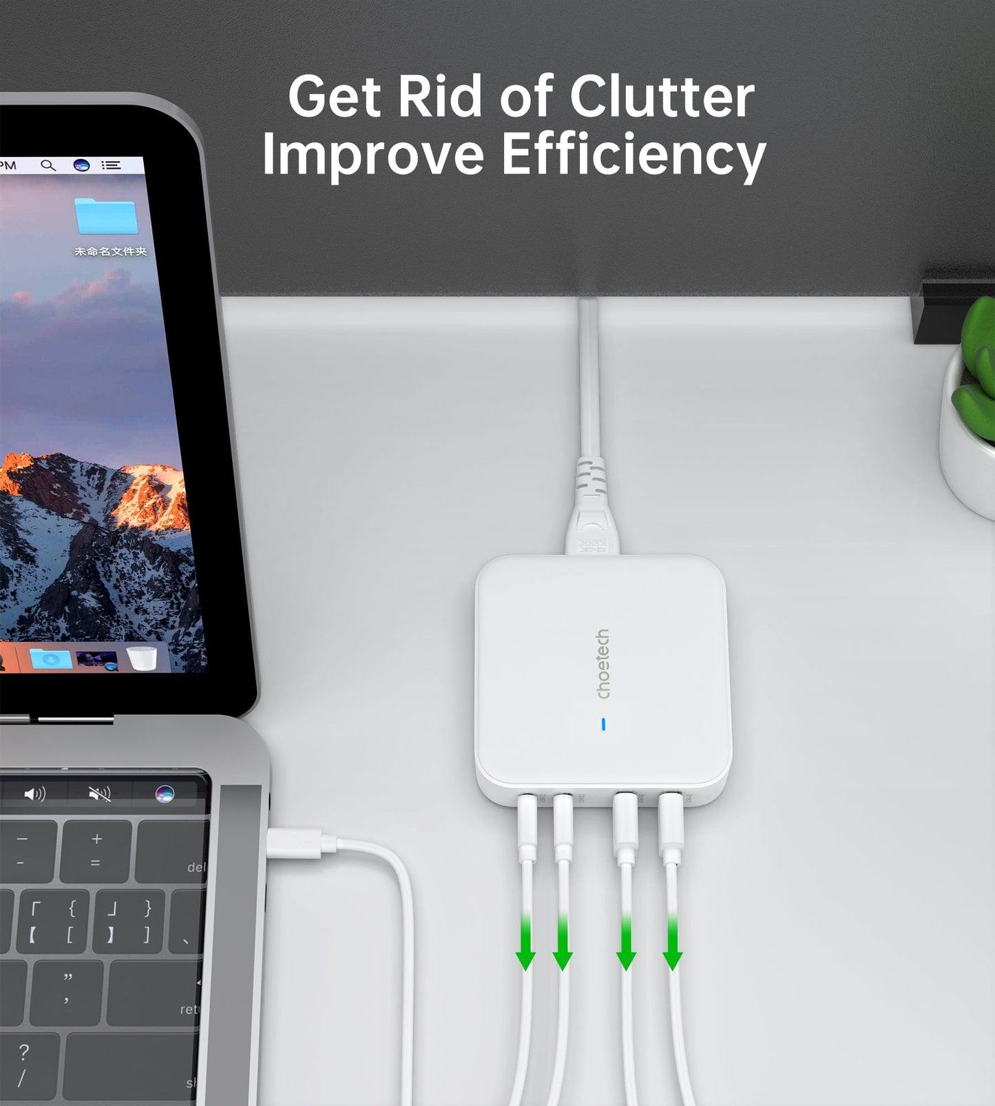 100W GaN Desktop Charger – 4-Port USB-C Power Adapter