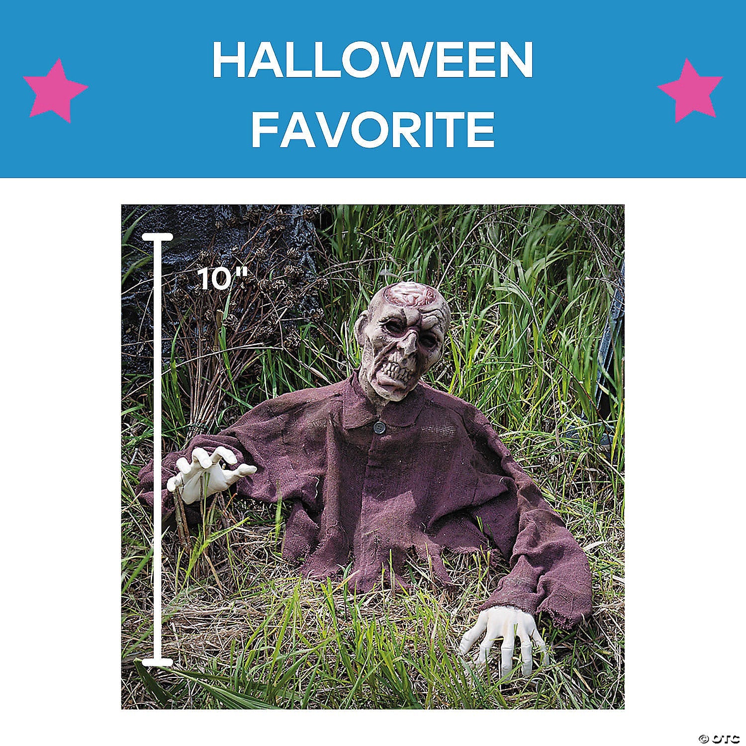 10" Brain Zombie Groundbreaker Foam Halloween Outdoor Decoration