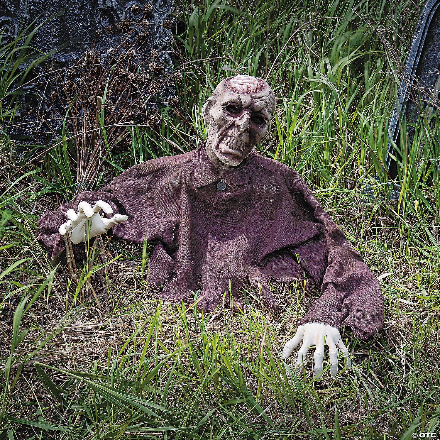 10" Brain Zombie Groundbreaker Foam Halloween Outdoor Decoration