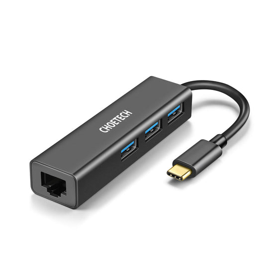 4-in-1 USB-C to RJ45 Adapter – Ethernet & Multiport Hub