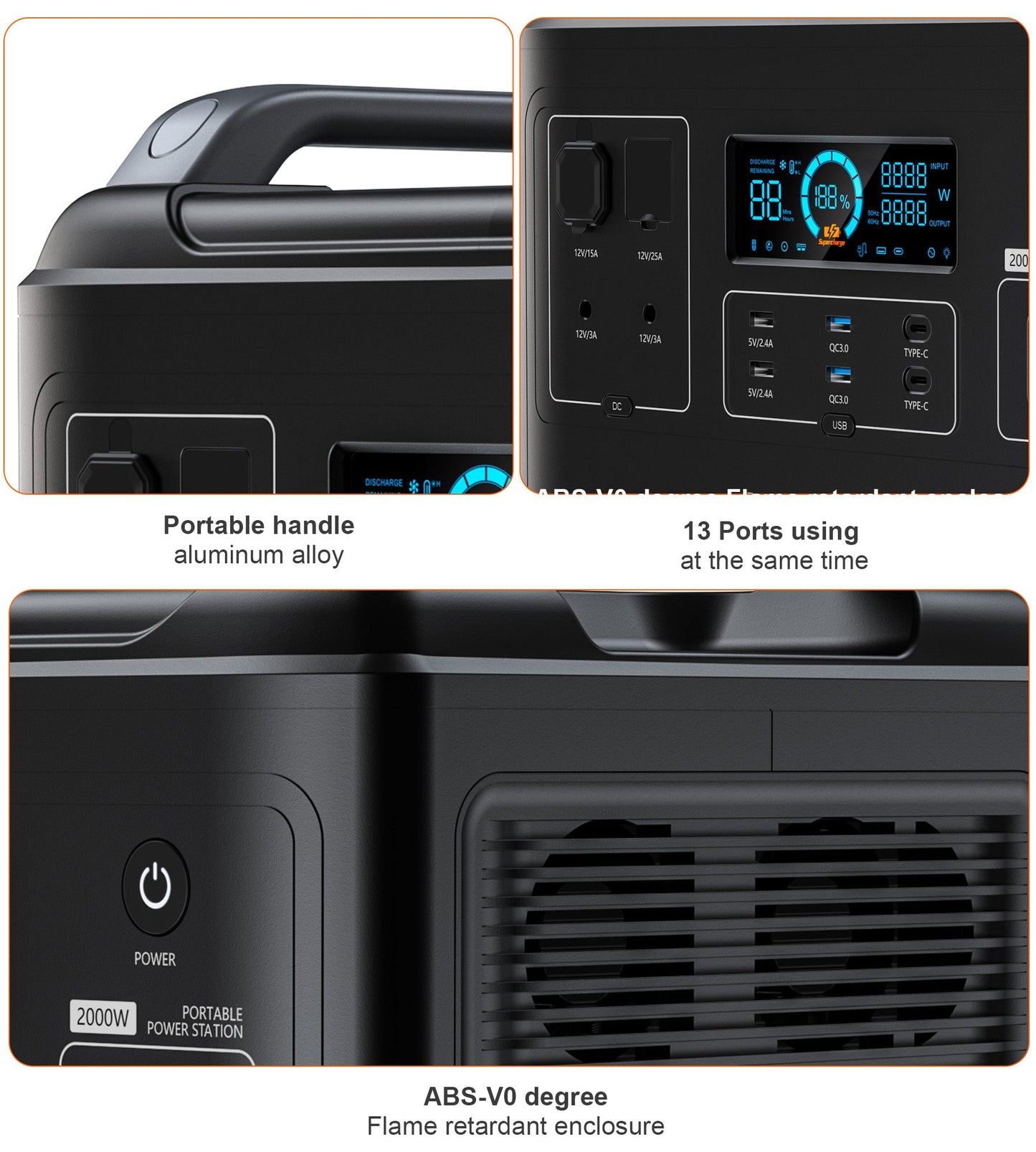 2000W Portable Power Station – 2048Wh LiFePO4, UPS