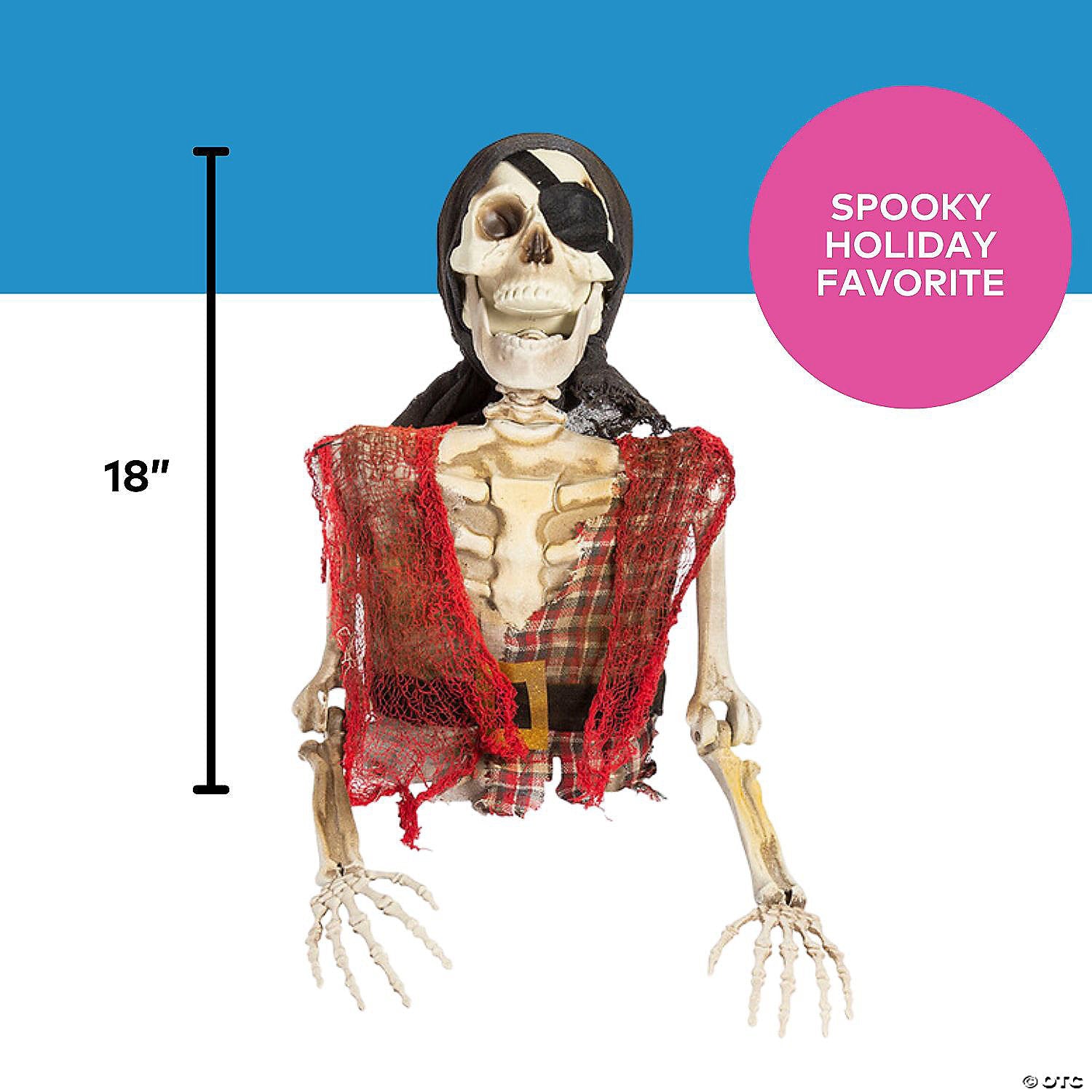 18" Skeleton Pirate Groundbreaker Plastic Halloween Decoration