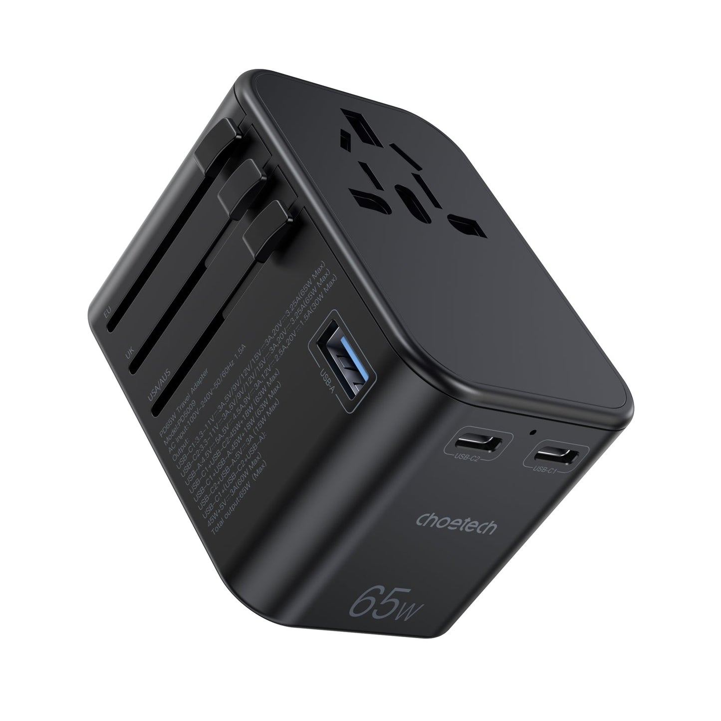 65W PD Wall Charger – Compact USB-C Adapter for Travel Use
