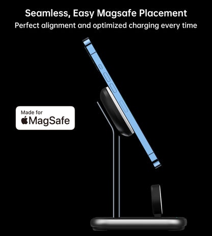 3-in-1 Magnetic Wireless Charger – MFM & MFI Certified