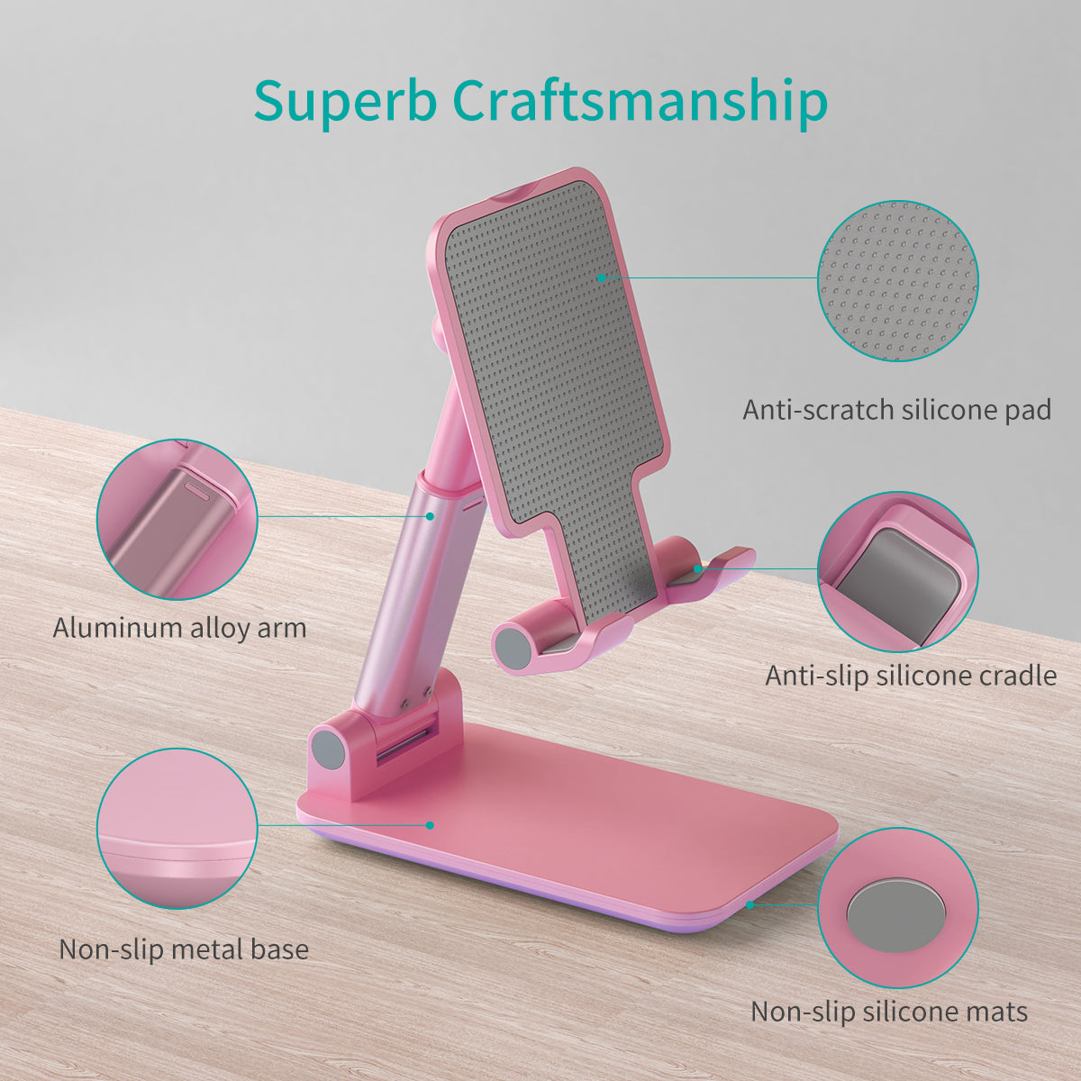 Foldable Phone Holder – Adjustable Stand for Desk & Travel