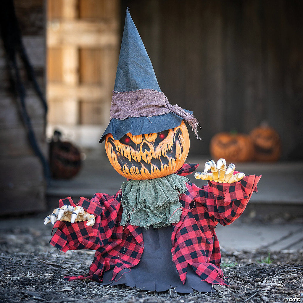2 Ft. Groundbreaker Orange Pumpkin Man Animated Prop Halloween Decoration