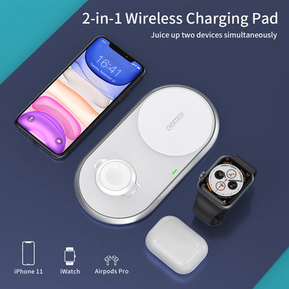 2-in-1 Wireless Charger – MFi, Watch Stand, for iPhone