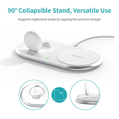 2-in-1 Wireless Charger – MFi, Watch Stand, for iPhone
