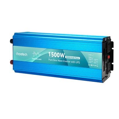 1500W Pure Sine Wave Inverter – 3000W Peak, Dual DC/AC