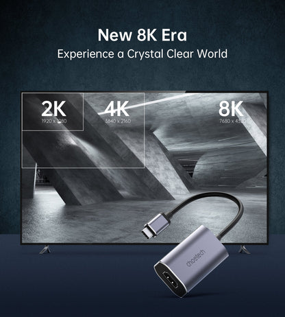 USB-C to HDMI Adapter – 8K@60Hz Output, Compact Female Port