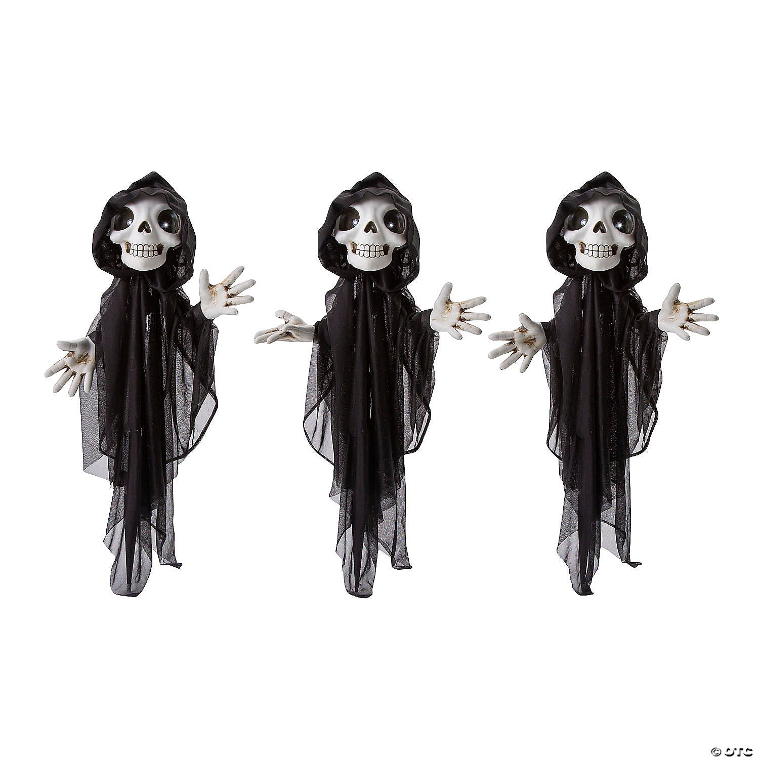 23 1/2" Light-Up Eyes Yard Stake Grinning Reapers Set – 3 Pc.