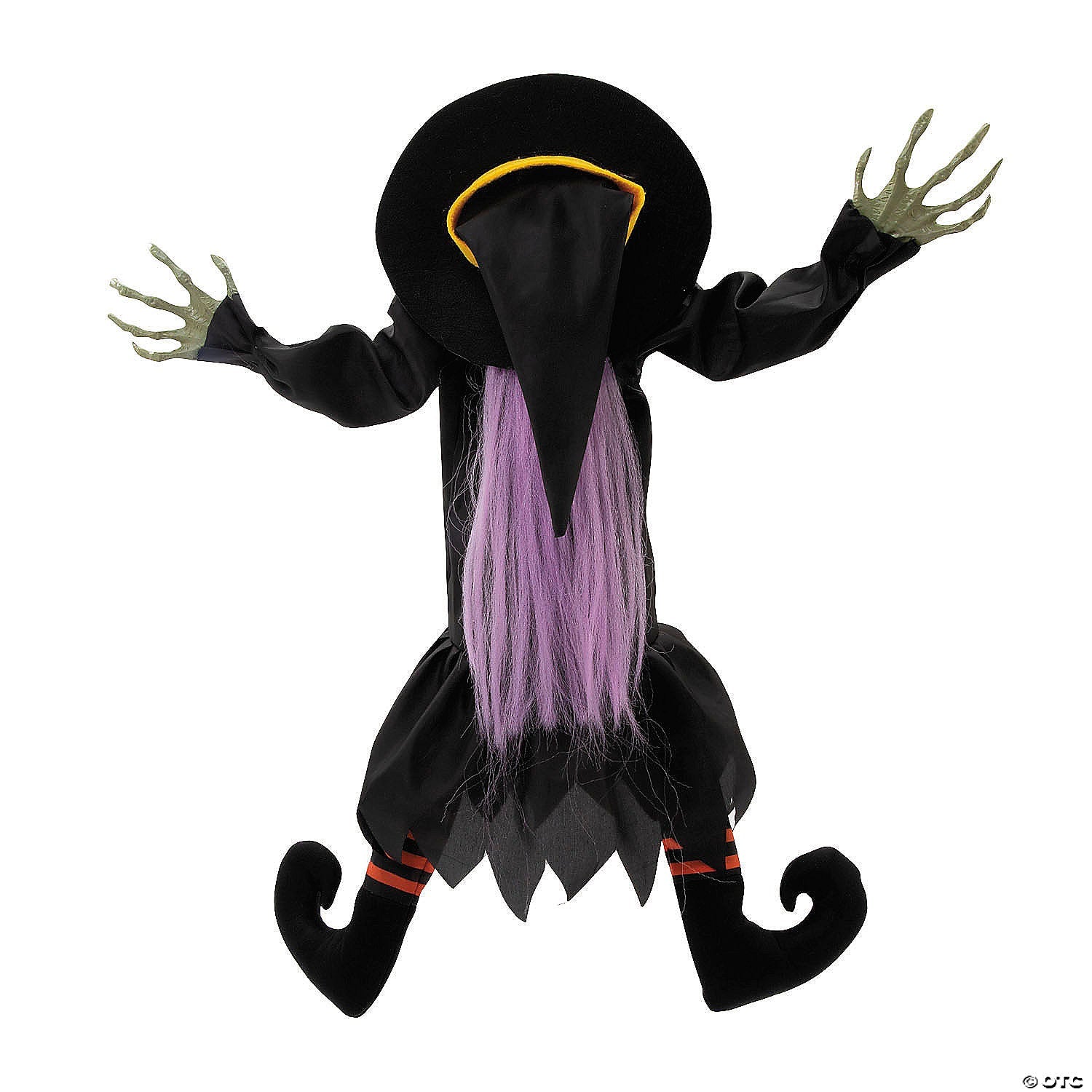 23 1/2" x 29 1/2" Hanging Crashed Witch Animated Prop Halloween Decoration