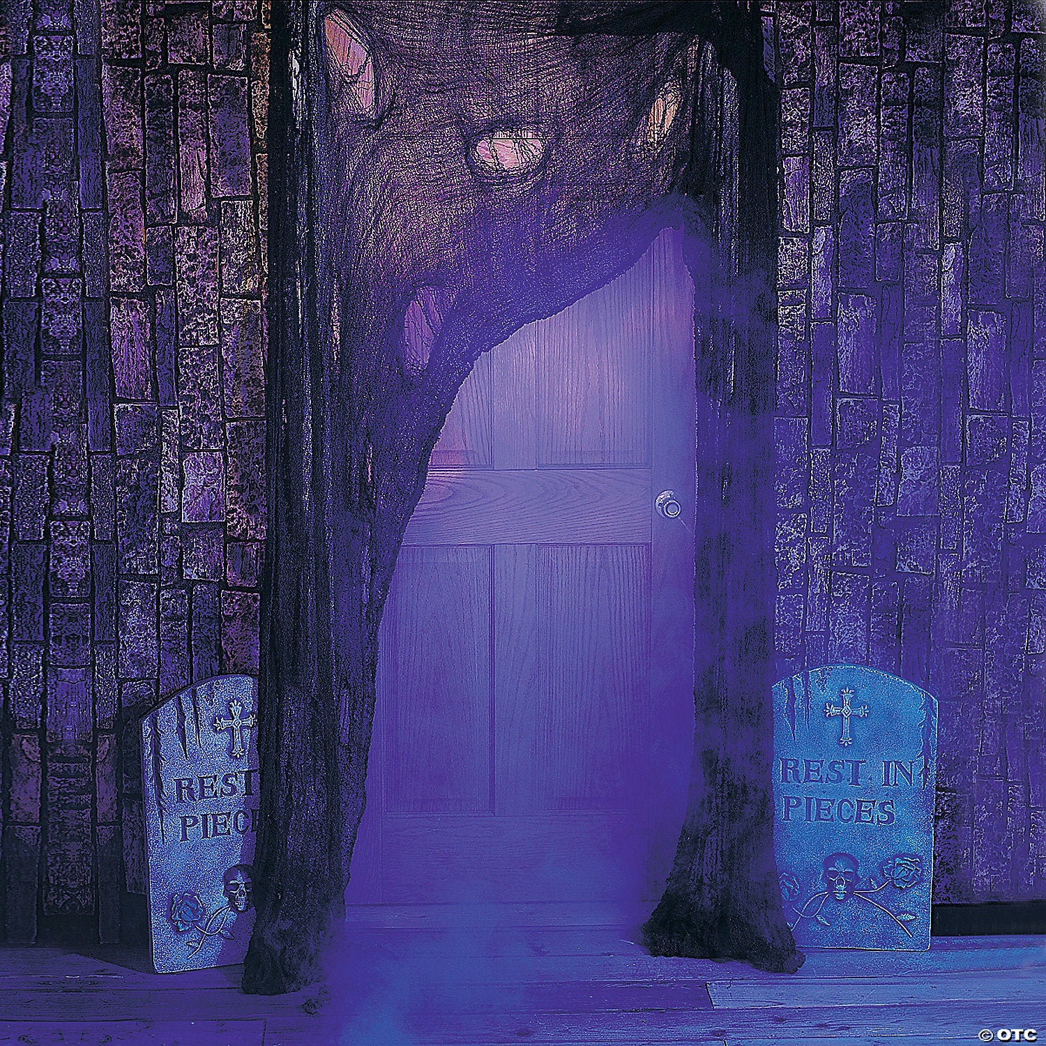 24 Ft. x 6 Ft. Super-Size Black Creepy Cloth Halloween Decoration