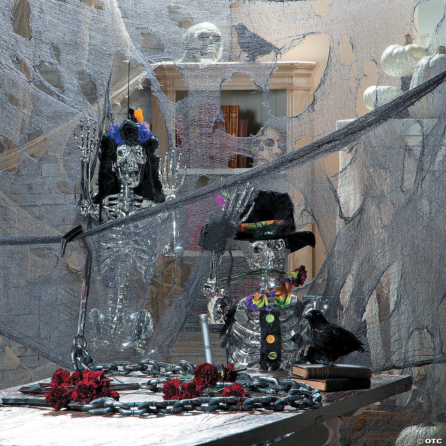 24 Ft. x 6 Ft. Super-Size Black Creepy Cloth Halloween Decoration