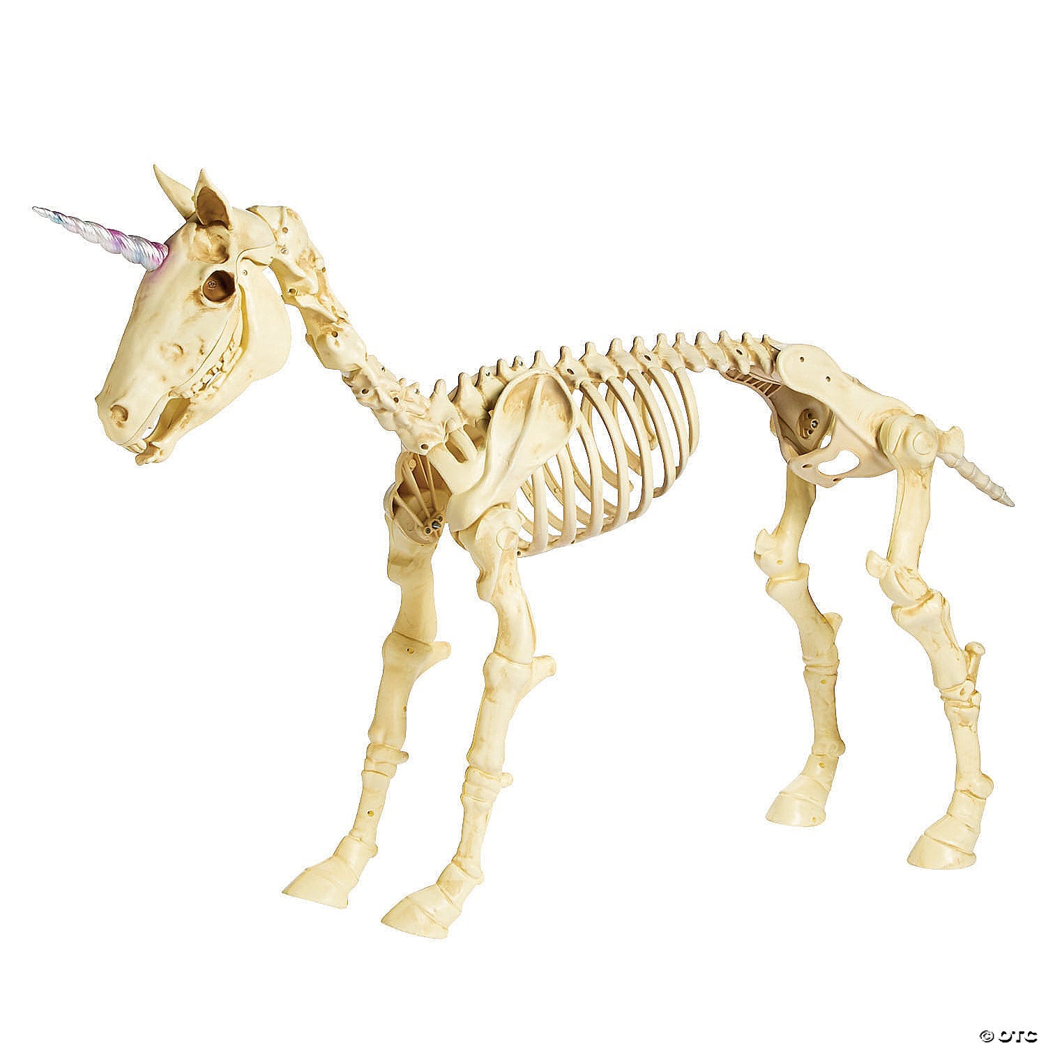 27" Unicorn Skeleton Plastic Halloween Decoration with Glowing Eyes