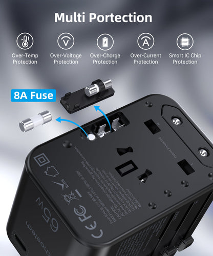 65W PD Wall Charger – Compact USB-C Adapter for Travel Use