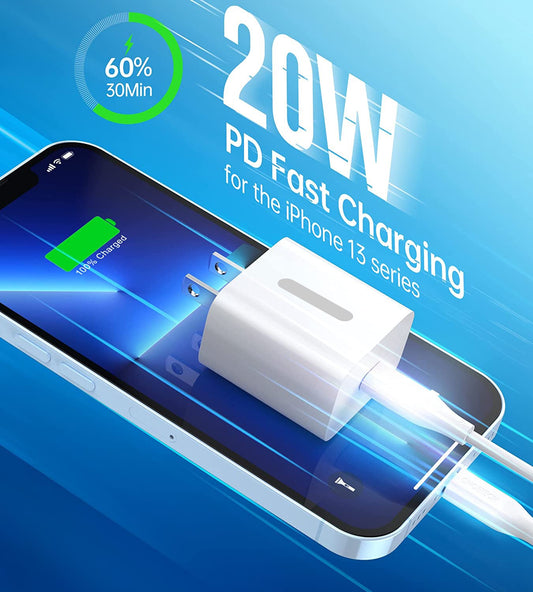 [2-Pack] 20W USB-C PD Wall Charger – for iPhone 13/12