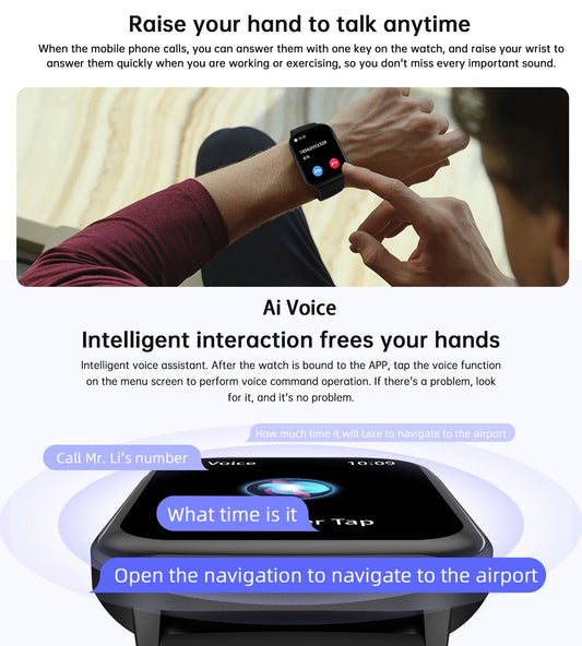 2.01" Smart Watch – Bluetooth Call, Fitness & Wellness