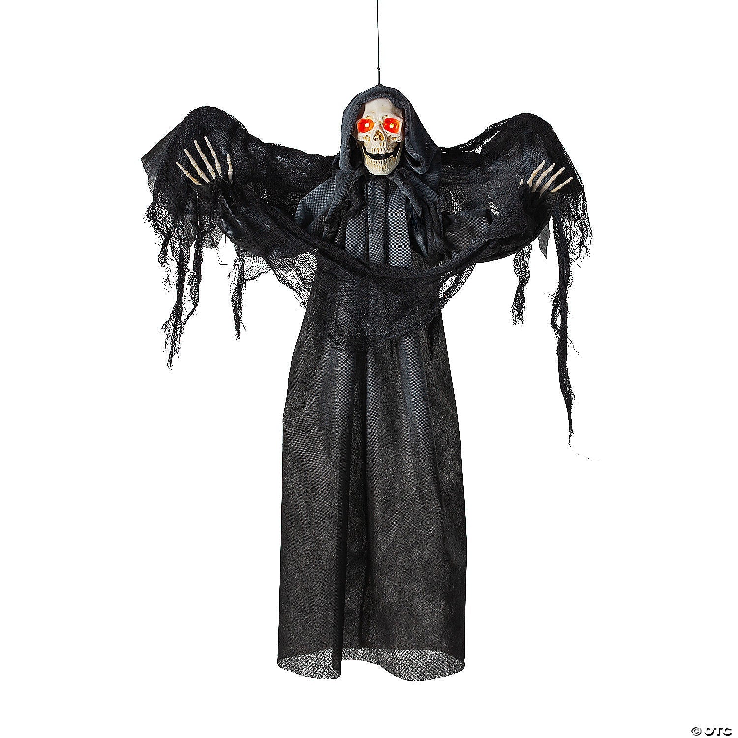 3 Ft. Hanging Grim Reaper with Wings Animated Prop Halloween Decoration