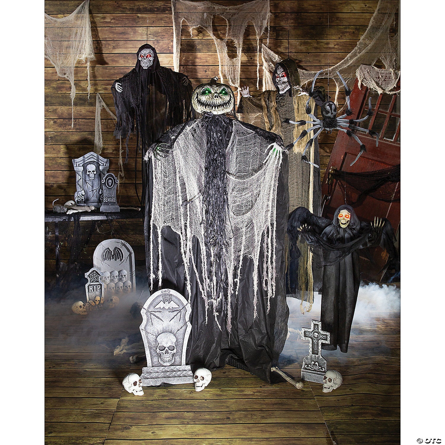 3 Ft. Hanging Grim Reaper with Wings Animated Prop Halloween Decoration