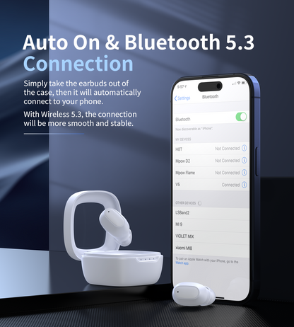 Mini Bean TWS Earbuds – Bluetooth 5.3 with MEMS Mic