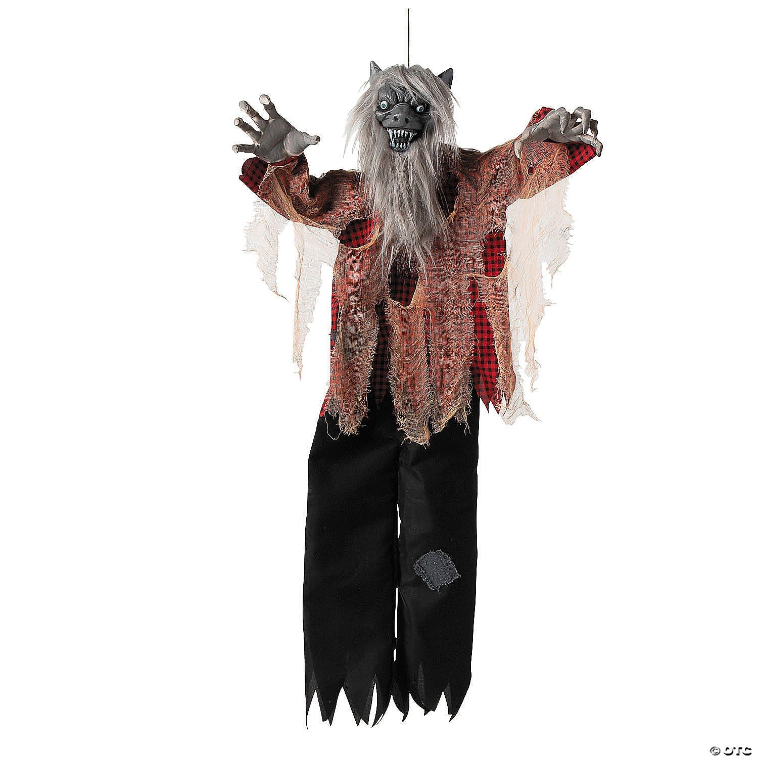 31 1/2" x 47 1/4" Hanging Tattered Werewolf Animated Prop Halloween Decoration