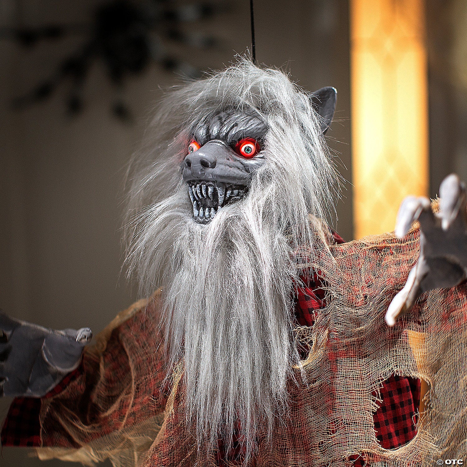 31 1/2" x 47 1/4" Hanging Tattered Werewolf Animated Prop Halloween Decoration