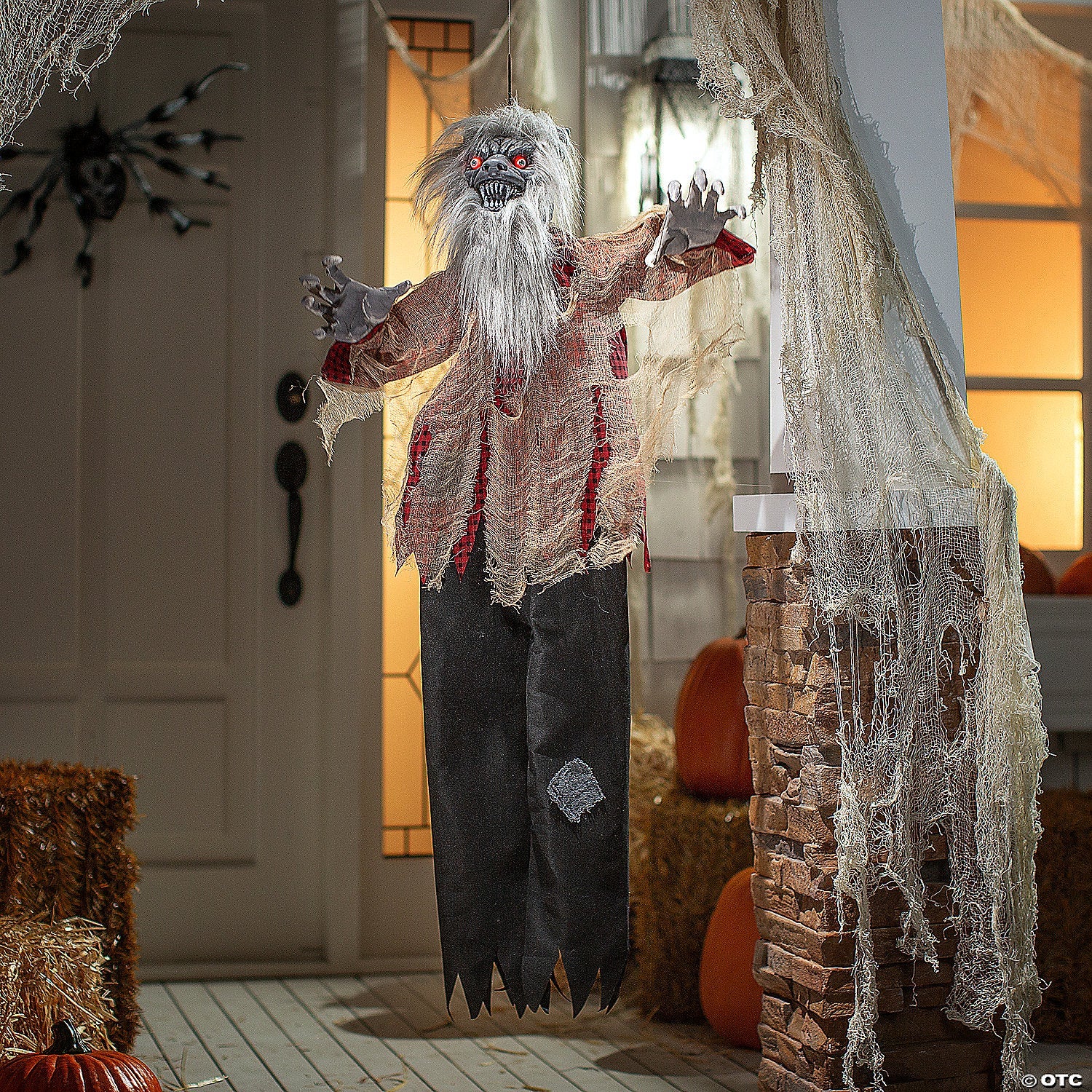 31 1/2" x 47 1/4" Hanging Tattered Werewolf Animated Prop Halloween Decoration