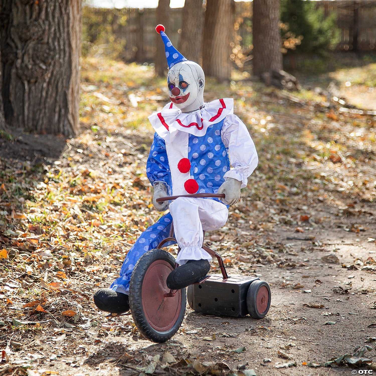 32" Animated Tricycle Pedaling Clown Doll Halloween Decoration