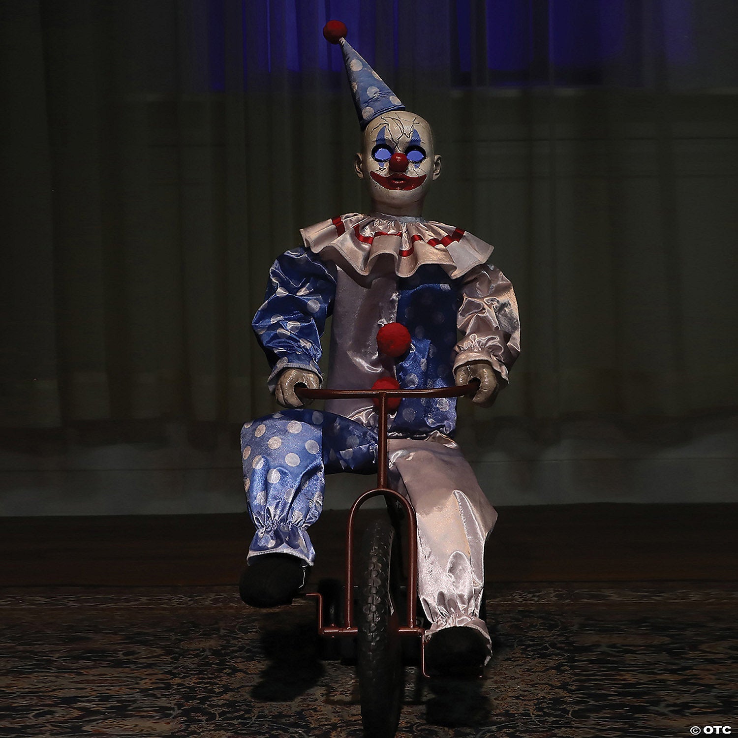 32" Animated Tricycle Pedaling Clown Doll Halloween Decoration